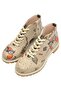 Women's Vegan Leather Beige Zippered Short Boots - Night Owl Design - 3