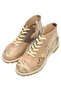 Women's Vegan Leather Brown Zippered Short Boots - Lady Butterfly Design
