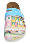 Women's Vegan Leather Turquoise Slippers - Burano Island Design - 8