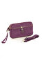 Crinkle/Clinker Waterproof 4 Zippers Thick Shoulder Strap Mobile Phone Carrying Hand Bag Wallet 1215