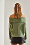 Women's Mint Green Degaje Collar Sweater 40981004 - 2
