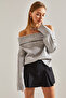 Women's Gray Degaje Collar Sweater 40981004 - 3