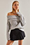 Women's Gray Degaje Collar Sweater 40981004 - 2