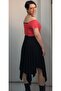 Black elastic waist asymmetrical combed cotton Viscose Skirt - 5