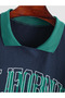 dark blue Oversize T-shirt with green california print - 2