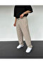 Beige Pleated Baggy Fabric Trousers Ç12