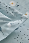 Daisy 100% Cotton Double Duvet Cover Set Mint Blue (PP) - 6