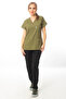 Top Khaki Green Bottom Black Premium Fabric Lycra Surgical Doctor Nurse Scrubs Jersey Suit