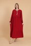 Women's Burgundy long sleeve full length Burgundy woven dress - 2