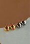 Oval Figure Double Earrings Gold Color 1421 - 5