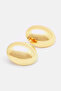 Oval Figure Double Earrings Gold Color 1421 - 2