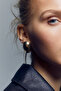 Oval Figure Double Earrings Gold Color 1421 - 3