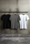 Unisex Siyah-Antrasit Melanj-Beyaz Slim Bisiklet Yaka %100 Pamuk 3'lü Paket T-Shirt TMNSS19BO0007 - 10