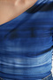 Lacivert Desenli Tek Omuzlu Fitted/Vücuda Oturan Çıtçıtlı Örme Body TWOSS24BD00010 - 6