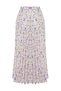 Powder Floral Print Pleated Elastic Waist Woven Skirt TCTSS23EE00018 - 9