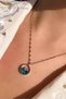 Non-Tarnish Whale Steel Necklace Blue Floating Fish Model Silver Color Steel Necklace - 5
