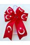Red Turkish Flag Themed Two-Layer Bow Buckle - 2