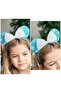 Disney minnie mouse luxury sequined bow snowflake crown with mini mouse ears children's crown turquoise blue