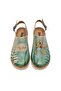Women's Vegan Leather Blue Thick Sole Sandals - Caretta-hey Dude Design - 2
