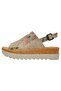Women's Vegan Leather Beige Thick Sole Sandals - Sun Please Design - 3