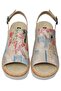 Women's Vegan Leather Beige Thick Sole Sandals - Sun Please Design - 7