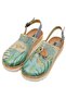 Women's Vegan Leather Blue Thick Sole Sandals - Caretta-hey Dude Design - 5