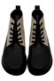 Women's Vegan Leather Black Ankle Boots - Minima Butterfly Design - 7
