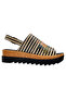 Women's Vegan Leather Beige Thick Sole Sandals - Dreamer Design - 6