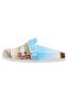 Women's Vegan Leather Turquoise Slippers - Burano Island Design - 7