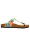 Women's Vegan Leather Turquoise Flip Flops - Be A Flamingo Design - 8