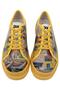 Women's Vegan Leather Yellow Sneakers - Sunsets And Silhouettes Design - 5