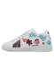 Unisex Kids Vegan Leather White Sneakers - Dark Sweet Winter Design - 6