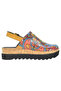 Women's Vegan Leather Orange Thick Sole Sandals - India Design - 6