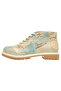 Women's Vegan Leather Beige Zippered Short Boots - Around The World Design - 2
