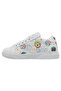 Unisex Kids Vegan Leather White Sneakers - Cats Of Space Design - 6