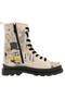 Women's Vegan Leather Beige Zippered Long Boots - Lisbon Design - 8