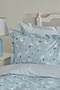 Daisy 100% Cotton Double Duvet Cover Set Mint Blue (PP) - 4