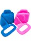 Double Sided Bath Back Scrub Silicone Shower Washcloth Brush 2 Pcs