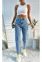 Mom snow High waist DENIM PANTS - 4