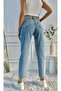 Mom snow High waist DENIM PANTS - 2