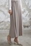 Luisa Elastic Waist Pleated Skirt - Dark Beige