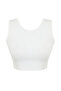 Black White 2 Layer Reflector Printed Crop Knitted Sports T-Shirt Thmss24Ts00001 - 8