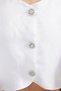 Ecru A-Line Balloon Sleeve Woven Dress with Stone Accessories on the Back Tprss24El00052 - 5