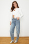 Ekru Crop İnce Bomber Mont TWOSS24MO00032 - 6