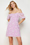Lilac Floral Print A-Cut Chiffon Lined Mini Woven Dress TWOSS23EL00512 - 2