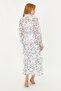Blue Belted Lined Chiffon Floral Woven Dress TCTSS24EB00024 - 6