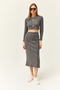 Women's Smoked Slit Skirted Thick Corded Ribbed Suit TKM-19000252 - 6