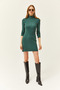 Women's Green Full Fisherman Thick Corduroy Mini Dress ELB-19002025 - 5