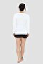 White Round Neck Long Sleeve Bodysuit - 2