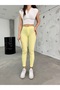 Women's Yellow High Waist Lycra Leggings Trousers - 5